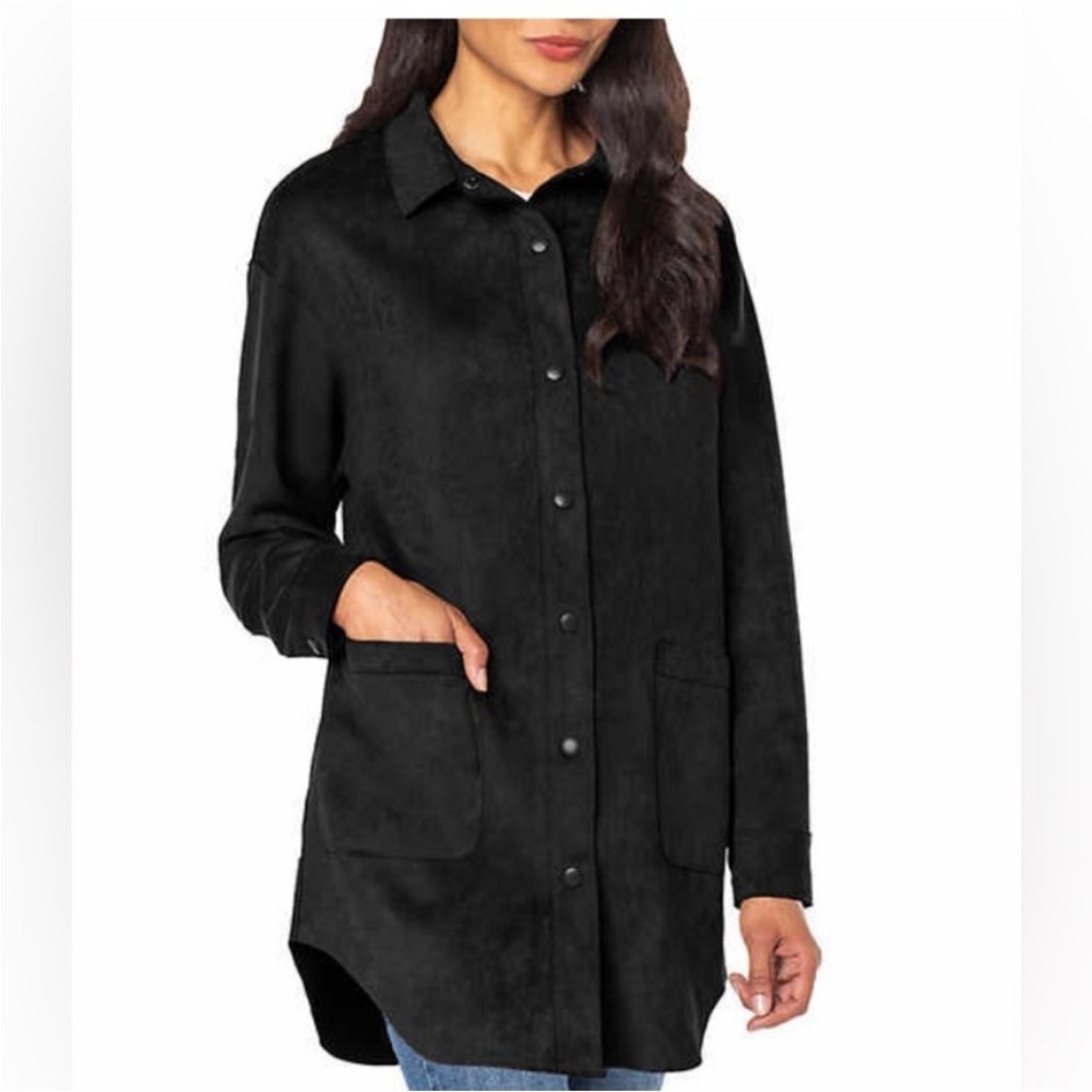 NWT Well Worn Black Oversized Faux Suede Jacket Size XS